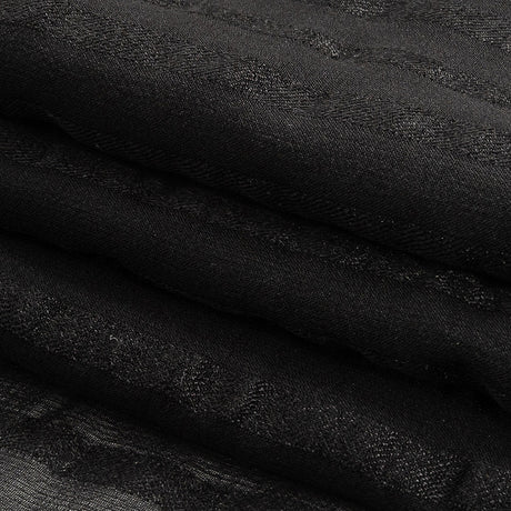 Famous Australian Designer Black Silk Georgette with Twill Stripes