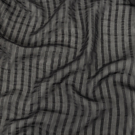 Famous Australian Designer Black Silk Georgette with Twill Stripes