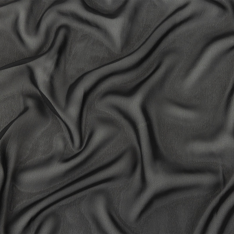 Famous Australian Designer Black Polyester Georgette