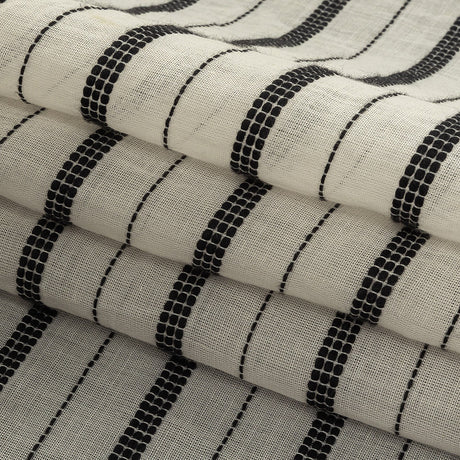 Famous Australian Designer Ivory Cotton Voile with Phantom Woven Pinstripes