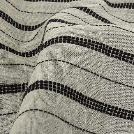 Famous Australian Designer Ivory Cotton Voile with Phantom Woven Pinstripes
