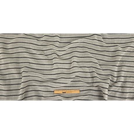 Famous Australian Designer Ivory Cotton Voile with Phantom Woven Pinstripes