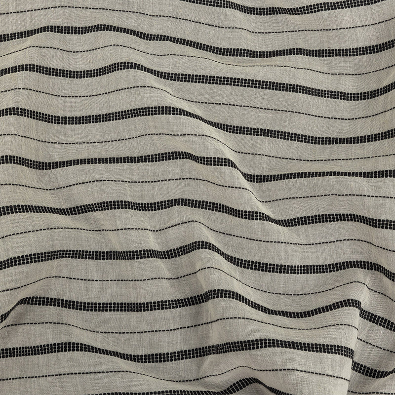 Famous Australian Designer Ivory Cotton Voile with Phantom Woven Pinstripes