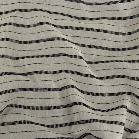 Famous Australian Designer Ivory Cotton Voile with Phantom Woven Pinstripes