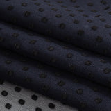 Famous Australian Designer Black Iris Chiffon Silk with Luminous Burnout Polka Dots