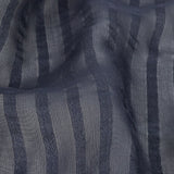 Famous Australian Designer Navy Silk Georgette with Twill Stripes