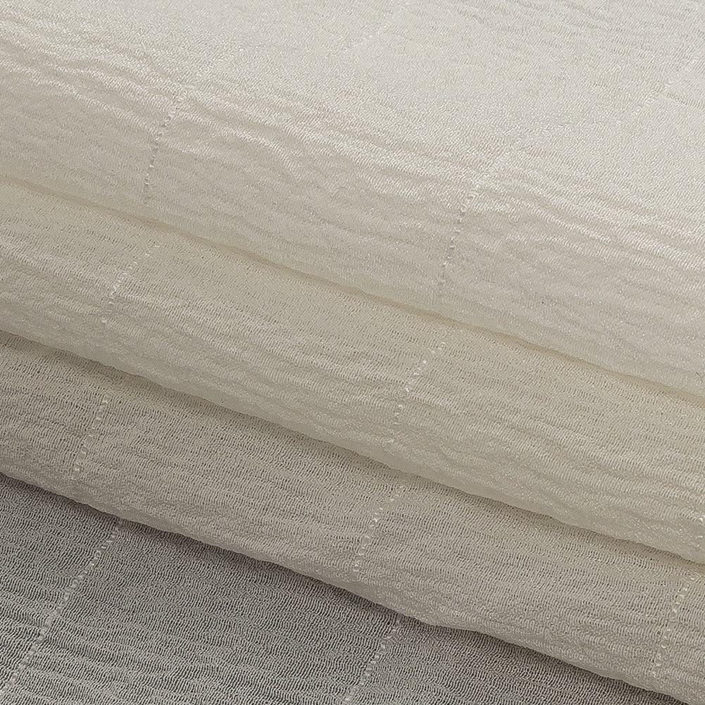 Famous Australian Designer Sugar Swizzle Crinkled Silk Crepe with Tonal Woven Stripes