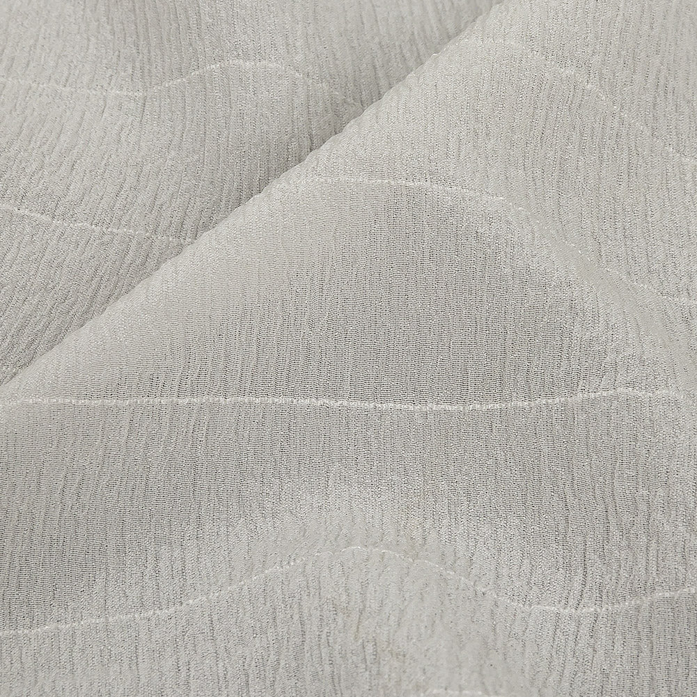 Famous Australian Designer Sugar Swizzle Crinkled Silk Crepe with Tonal Woven Stripes