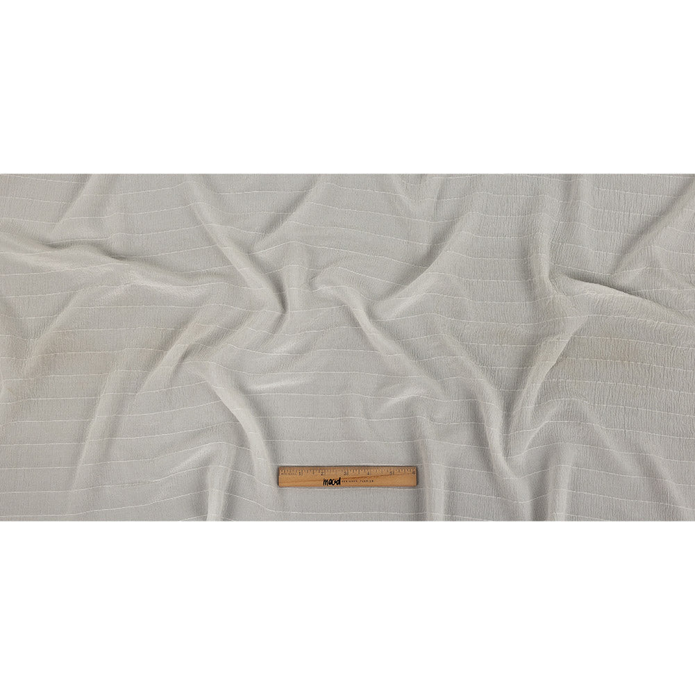 Famous Australian Designer Sugar Swizzle Crinkled Silk Crepe with Tonal Woven Stripes
