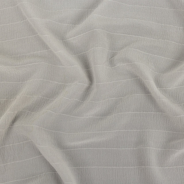 Famous Australian Designer Sugar Swizzle Crinkled Silk Crepe with Tonal Woven Stripes