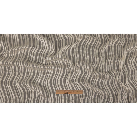 Famous Australian Designer Vanilla Ice Crinkled Silk Chiffon with Satin Stripes