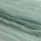 Famous Australian Designer Seafoam Crinkled Silk Chiffon with Satin Stripes