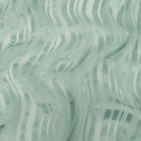 Famous Australian Designer Seafoam Crinkled Silk Chiffon with Satin Stripes