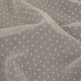 Famous Australian Designer Marshmallow Flocked Polka Dots Silk and Rayon Crinkled Chiffon