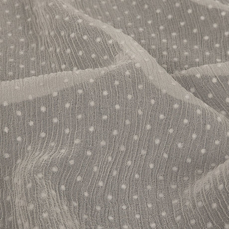 Famous Australian Designer Marshmallow Flocked Polka Dots Silk and Rayon Crinkled Chiffon