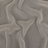 Famous Australian Designer Marshmallow Flocked Polka Dots Silk and Rayon Crinkled Chiffon