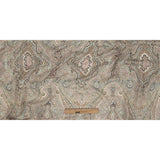 Famous Australian Designer Lotus, Gamboge and Baby Blue Paisley Printed Silk Georgette with Satin Polka Dots