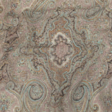Famous Australian Designer Lotus, Gamboge and Baby Blue Paisley Printed Silk Georgette with Satin Polka Dots