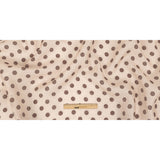 Famous Australian Designer Nude and Cocoa Polka Dotted Linen and Silk Organza