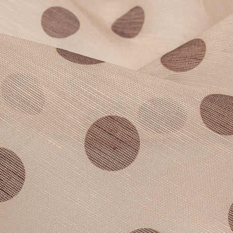 Famous Australian Designer Nude and Cocoa Polka Dotted Linen and Silk Organza