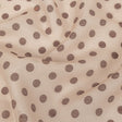 Famous Australian Designer Nude and Cocoa Polka Dotted Linen and Silk Organza