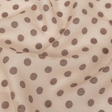 Famous Australian Designer Nude and Cocoa Polka Dotted Linen and Silk Organza