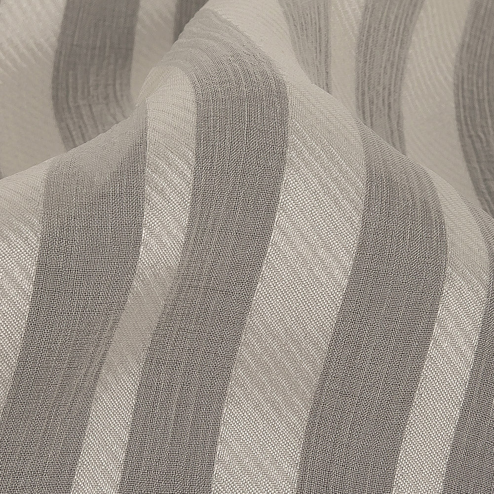 Famous Australian Designer Papyrus Crinkled Silk Chiffon with Twill Stripes
