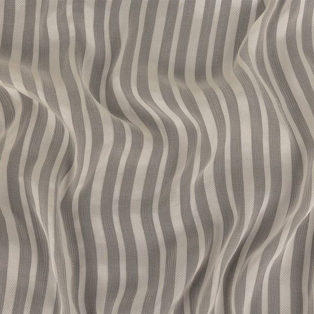 Famous Australian Designer Papyrus Crinkled Silk Chiffon with Twill Stripes