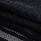 Famous Australian Designer French Navy Crinkled Silk Chiffon with Twill Stripes