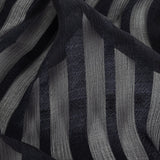 Famous Australian Designer French Navy Crinkled Silk Chiffon with Twill Stripes