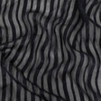 Famous Australian Designer French Navy Crinkled Silk Chiffon with Twill Stripes