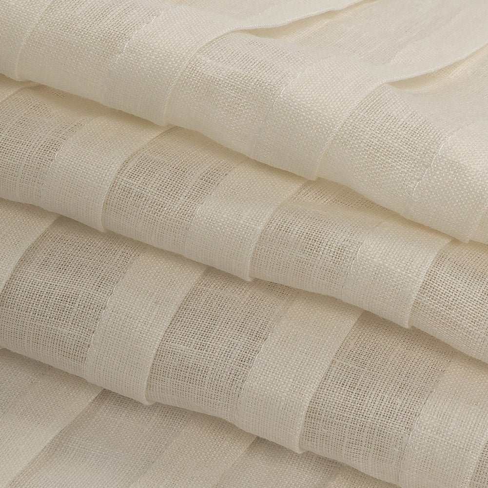 Famous Australian Designer Ivory Pintucked Pleats Linen Woven Panel