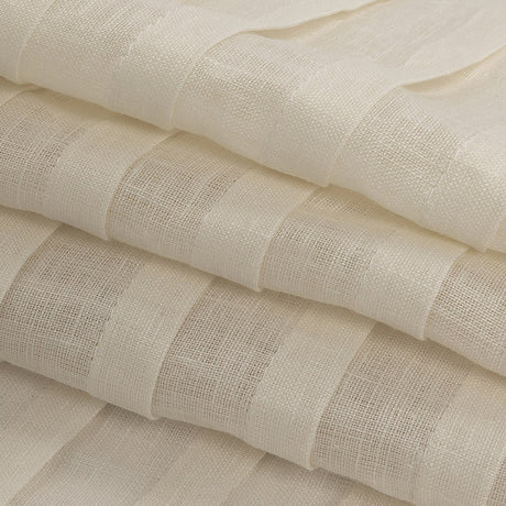 Famous Australian Designer Ivory Pintucked Pleats Linen Woven Panel