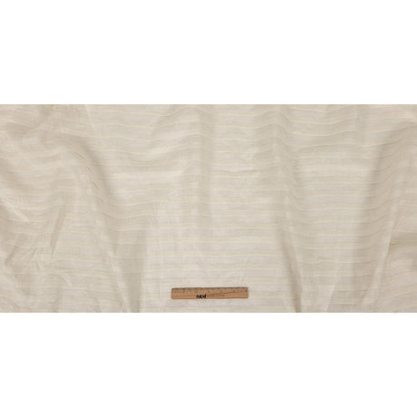 Famous Australian Designer Ivory Pintucked Pleats Linen Woven Panel