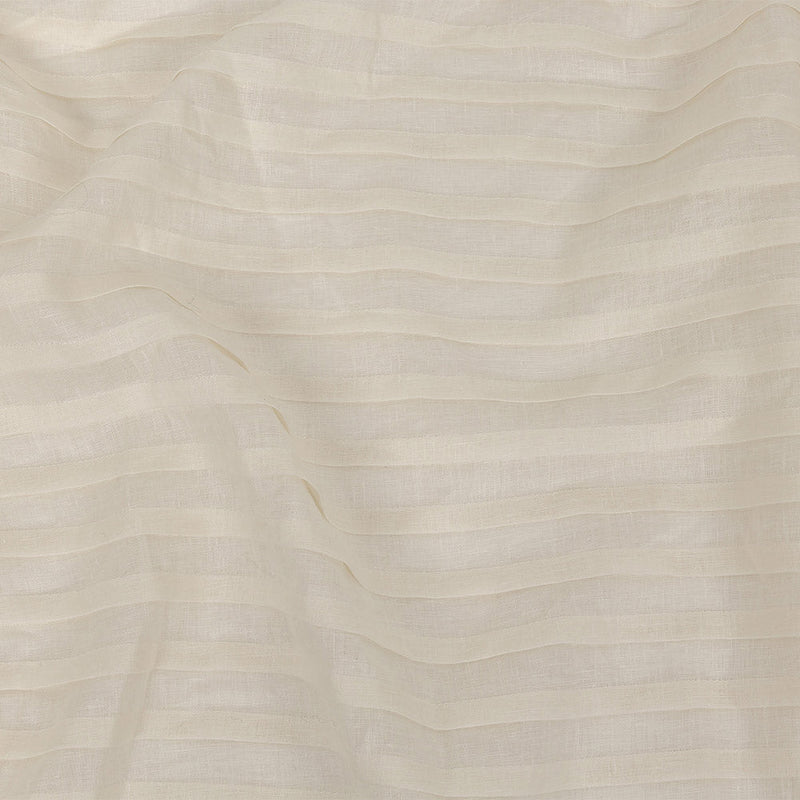 Famous Australian Designer Ivory Pintucked Pleats Linen Woven Panel