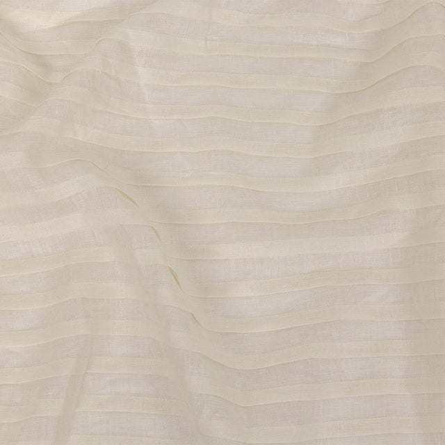 Famous Australian Designer Ivory Pintucked Pleats Linen Woven Panel
