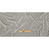 Famous Australian Designer Coconut Milk and Chocolate Embroidered Dots Crinkled Silk Georgette