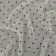 Famous Australian Designer Coconut Milk and Chocolate Embroidered Dots Crinkled Silk Georgette