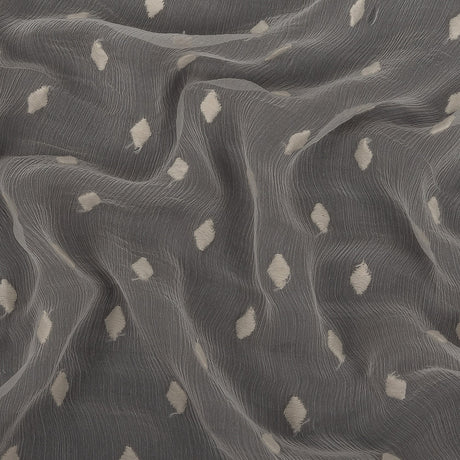 Famous Australian Designer Pristine Embroidered Diamonds Crinkled Silk Chiffon