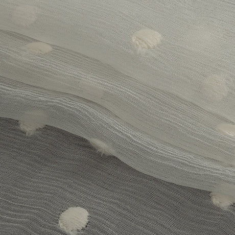 Famous Australian Designer Tofu Embroidered Dots Crinkled Silk Chiffon