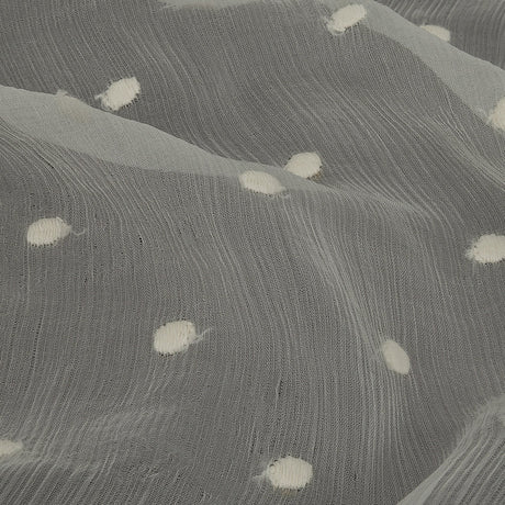 Famous Australian Designer Tofu Embroidered Dots Crinkled Silk Chiffon