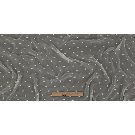 Famous Australian Designer Tofu Embroidered Dots Crinkled Silk Chiffon