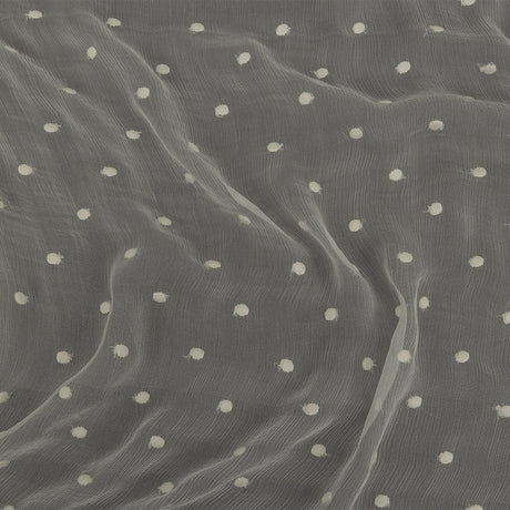 Famous Australian Designer Tofu Embroidered Dots Crinkled Silk Chiffon