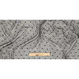 Famous Australian Designer Black Embroidered Dots Crinkled Silk Chiffon