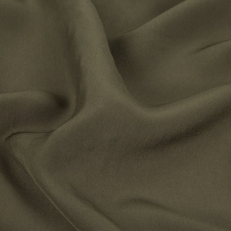 Famous Australian Designer Olive Crepe de Chine Viscose Lining