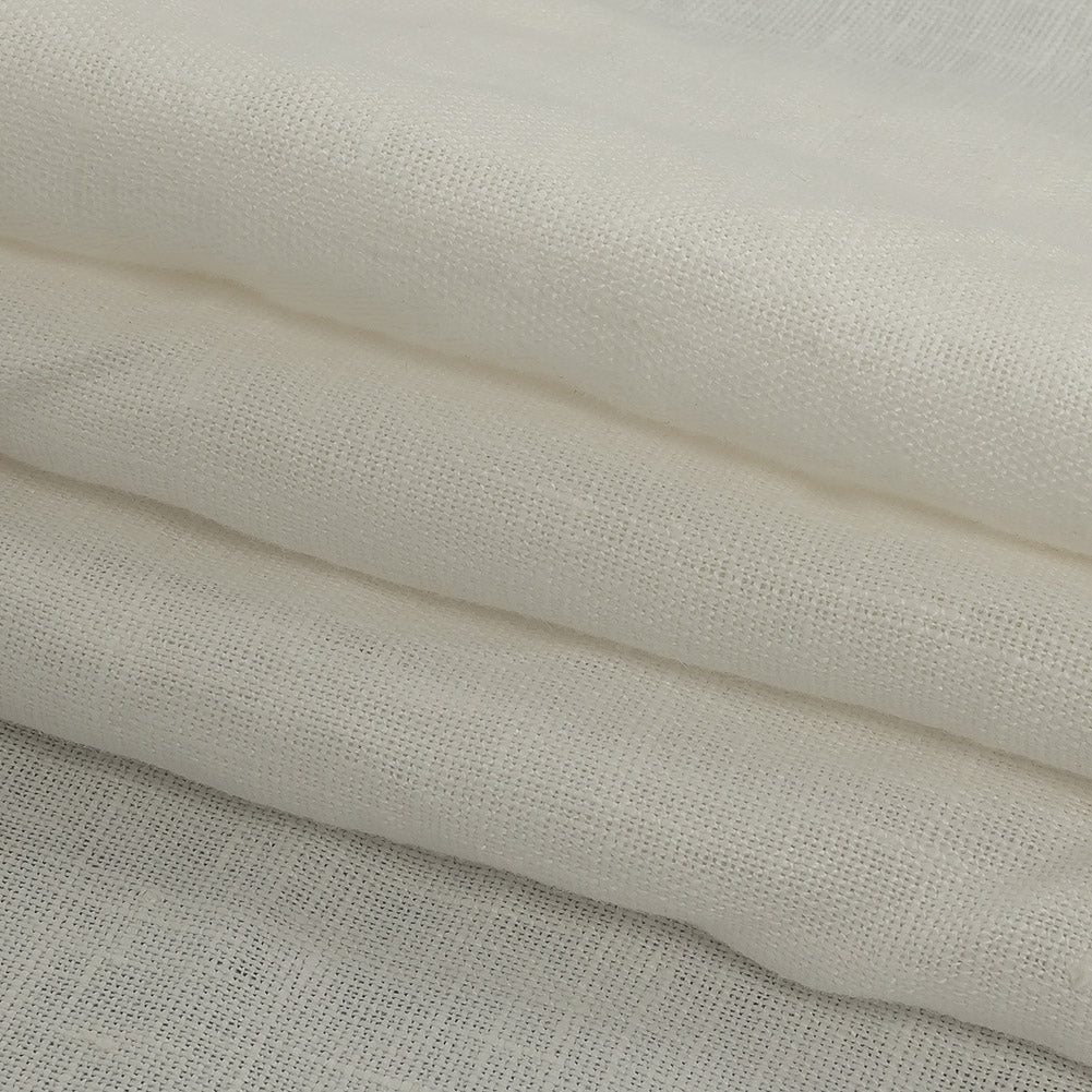 Famous Australian Designer Snow White Plainly Textured Linen Woven