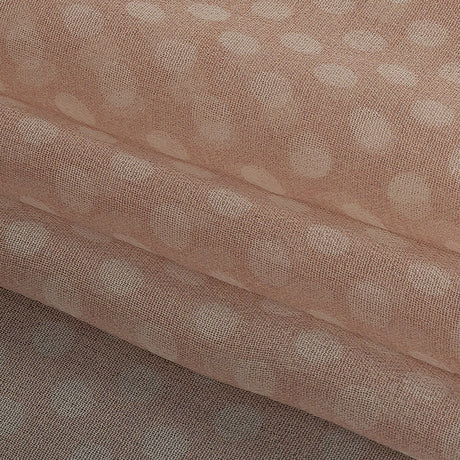 Famous Australian Designer Peach and Ivory Polka Dotted Silk Georgette
