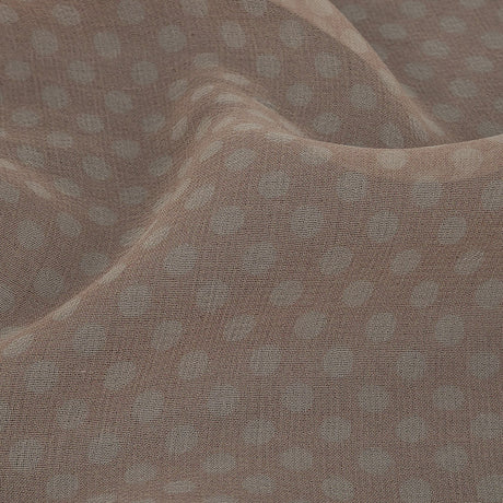 Famous Australian Designer Peach and Ivory Polka Dotted Silk Georgette