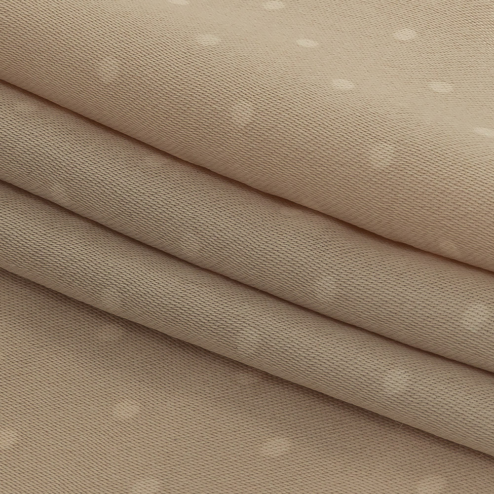 Famous Australian Designer Pink Tint Polka Dotted Shiny Viscose Twill