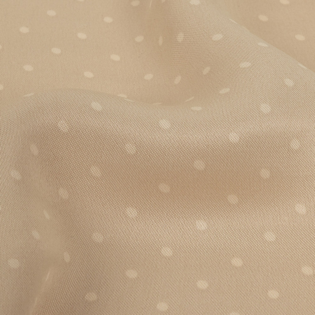 Famous Australian Designer Pink Tint Polka Dotted Shiny Viscose Twill